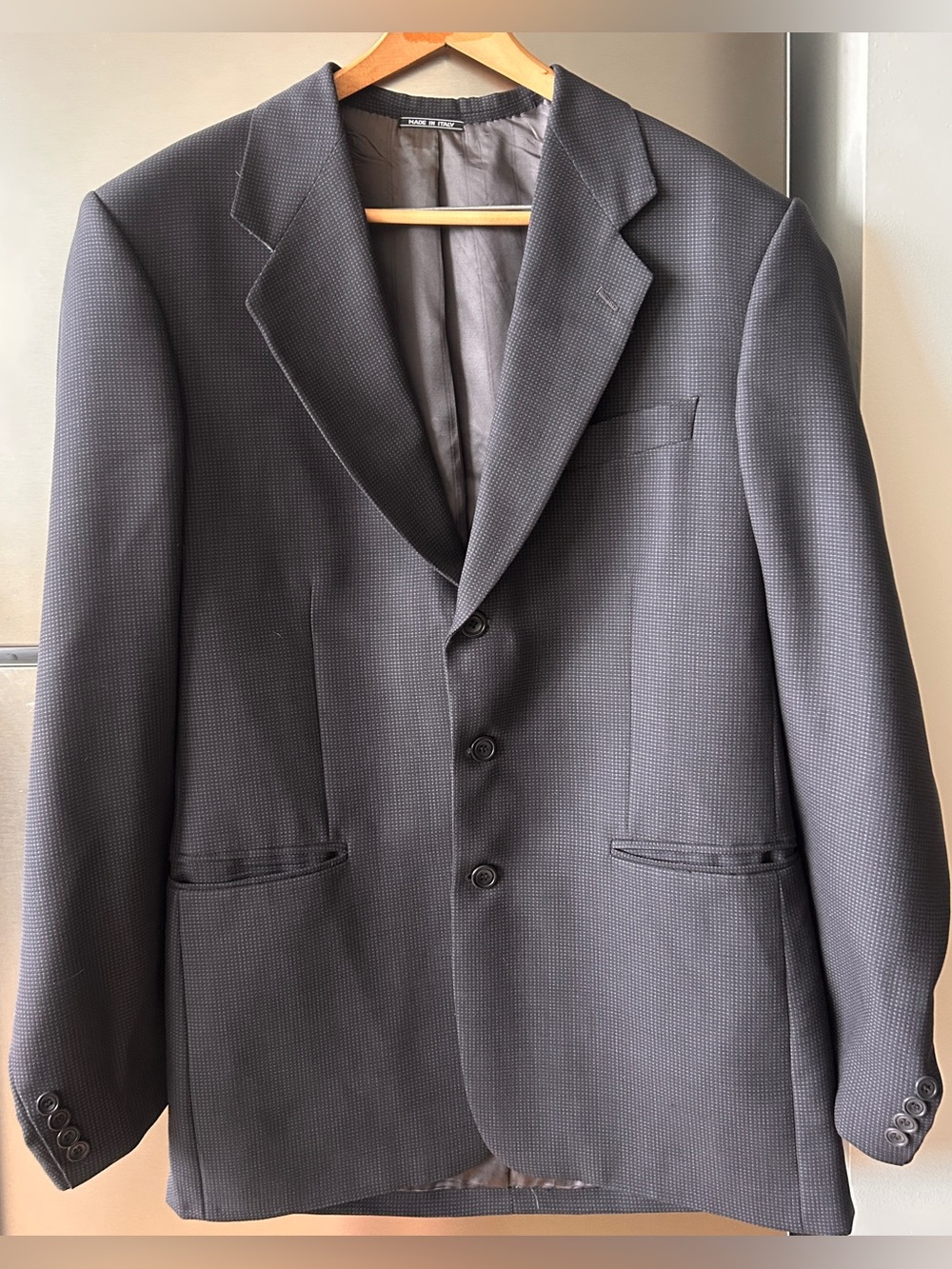 Zanetti Made in Italy Super 100’s Merino Wool Suit 42R 34x34 Navy Blue